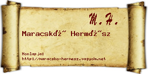 Maracskó Hermész névjegykártya